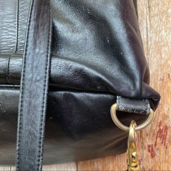 Silver Blue Leather Bucket Bag Backpack - Picture 6 of 11